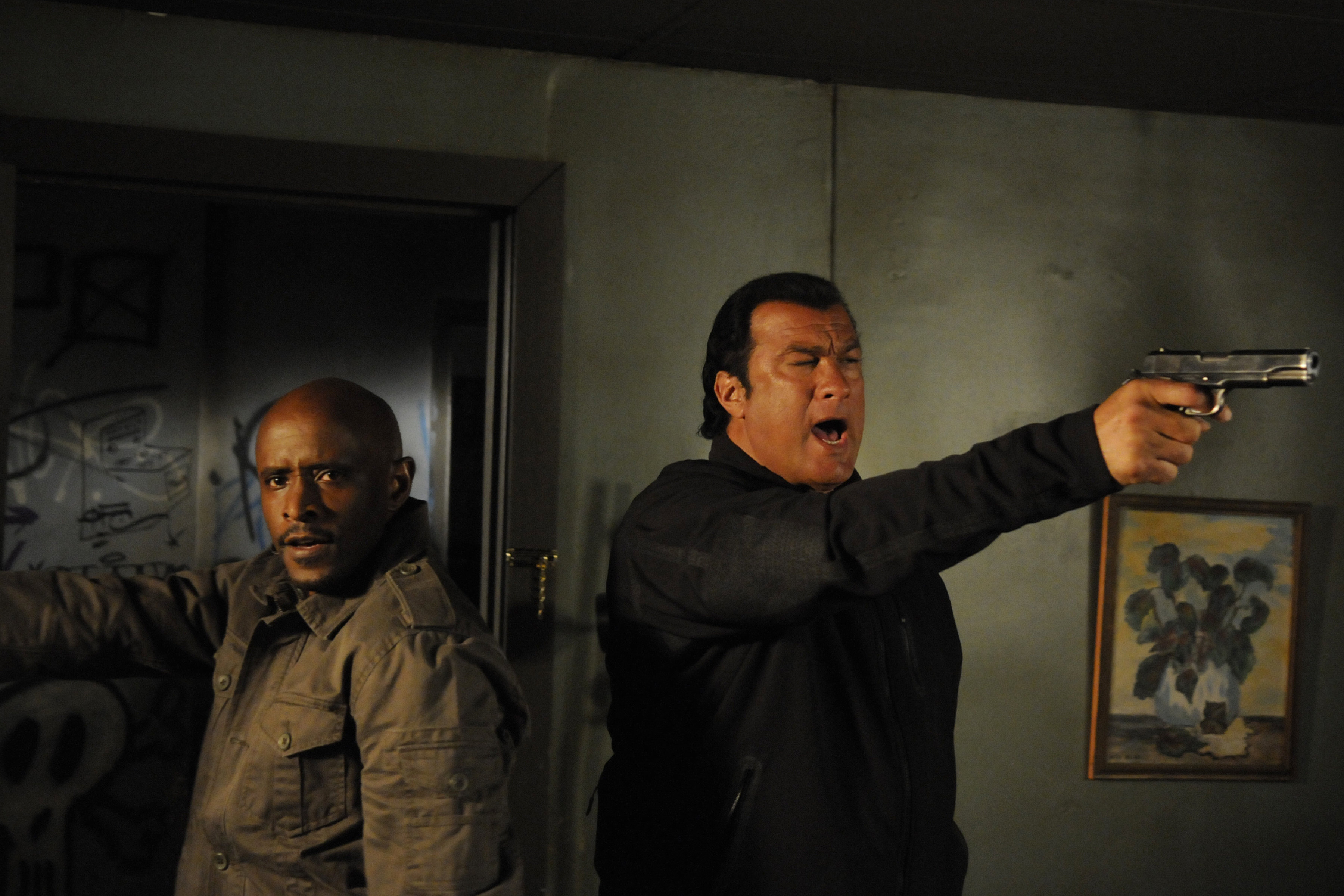 Steven Seagal and Brian Keith Gamble in The Keeper (2009)