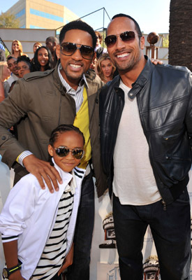 Will Smith, Dwayne Johnson and Jaden Smith at event of 2008 MTV Movie Awards (2008)