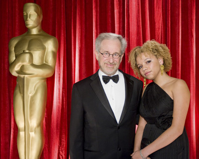 Steven Spielberg arrives to present at the 81st Annual Academy Awards®, with daughter Mikaela George Spielberg at the Kodak Theatre in Hollywood, CA Sunday, February 22, 2009 airing live on the ABC Television Network.