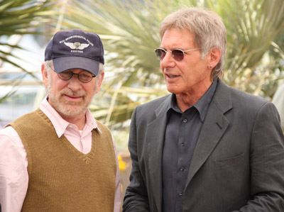 Harrison Ford and Steven Spielberg at event of Indiana Dzounsas ir kristolo kaukoles karalyste (2008)