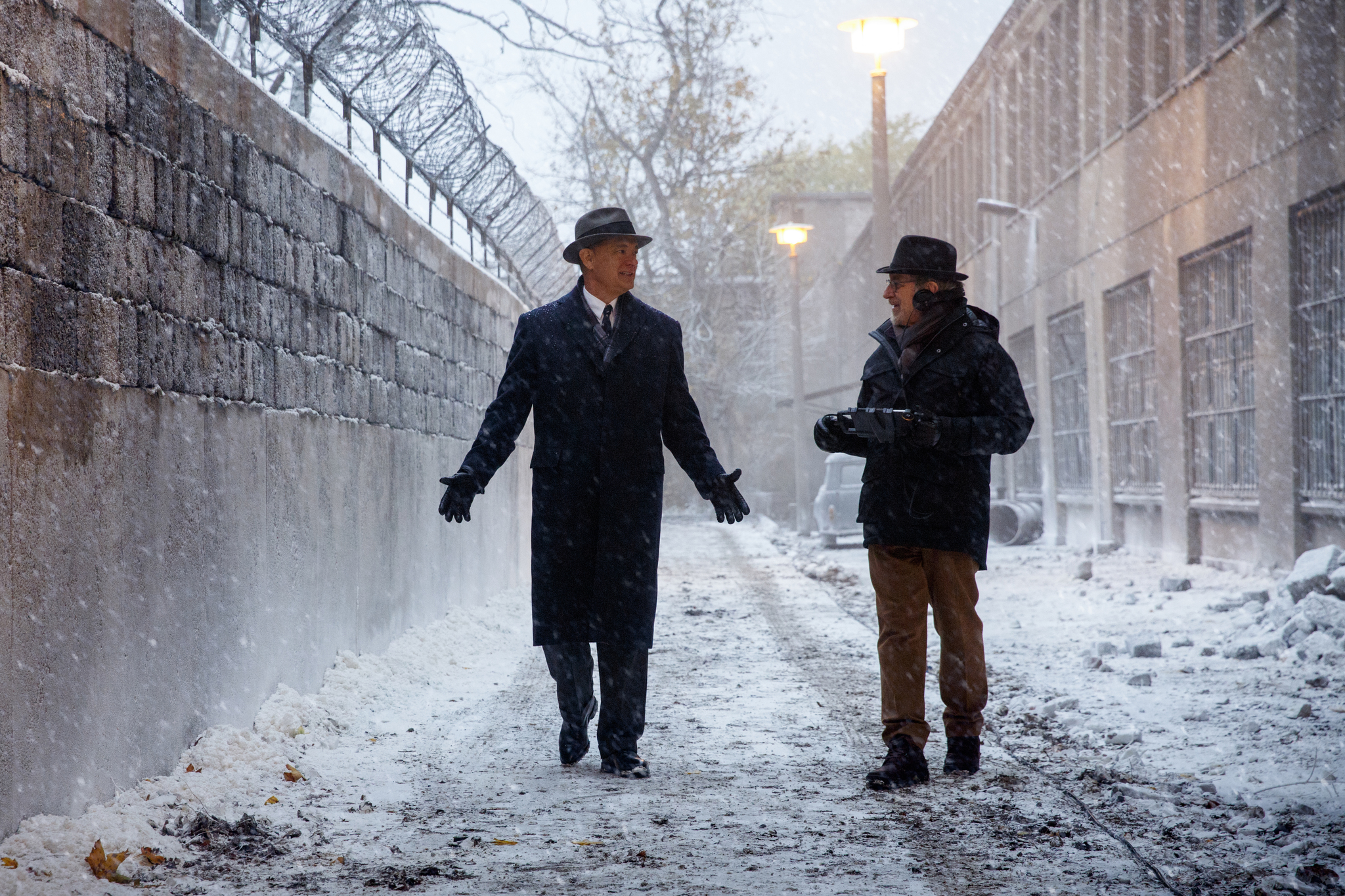 Still of Tom Hanks and Steven Spielberg in Bridge of Spies (2015)