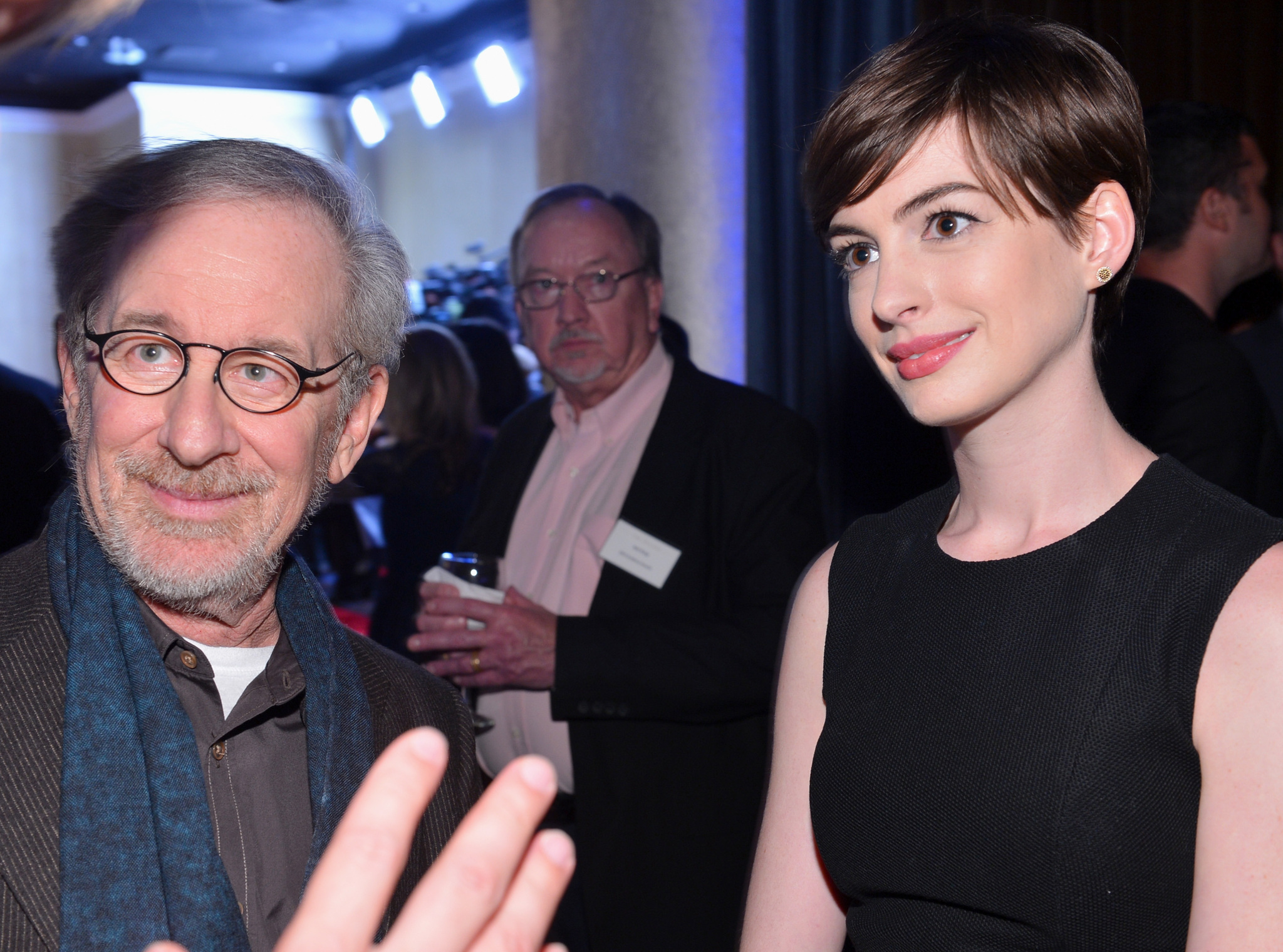 Steven Spielberg and Anne Hathaway