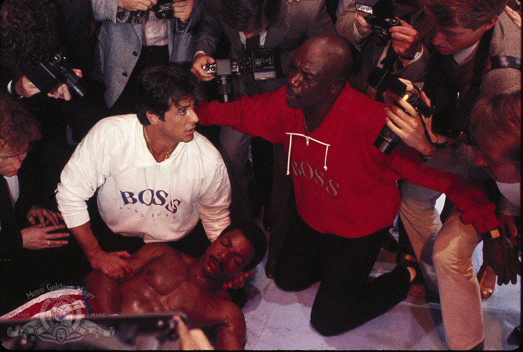 Still of Sylvester Stallone, Carl Weathers and Tony Burton in Rocky IV (1985)