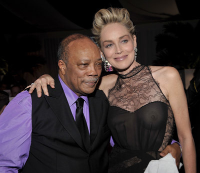 Sharon Stone and Quincy Jones