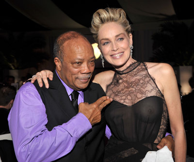 Sharon Stone and Quincy Jones