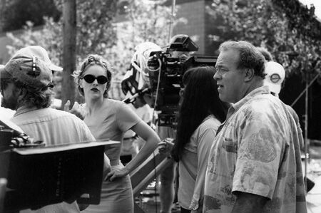 With Sharon Stone on the set of 