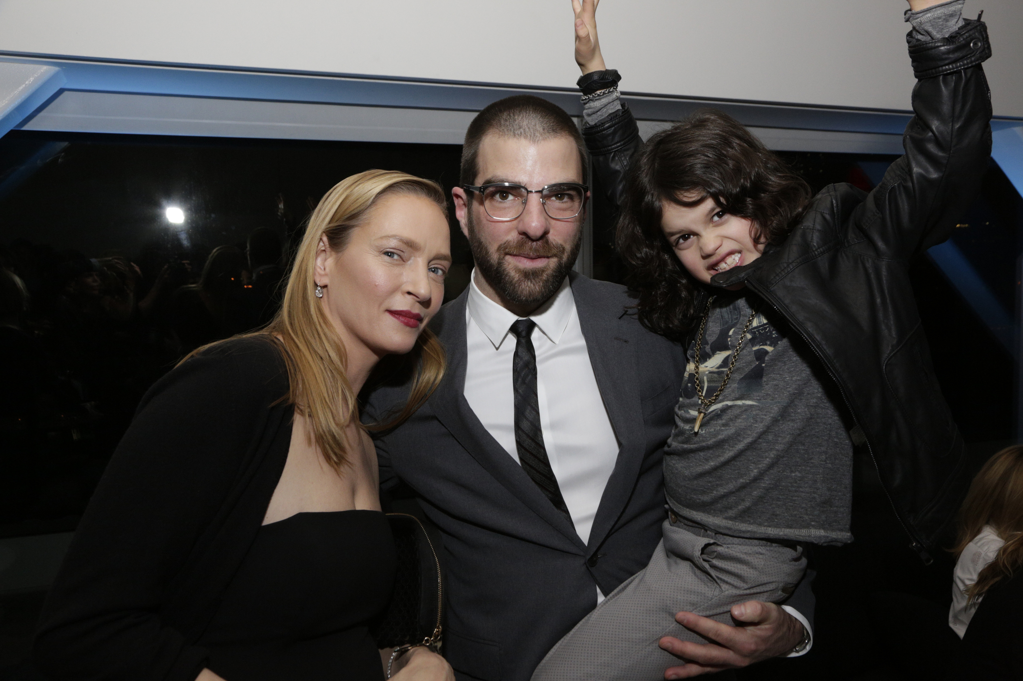 Uma Thurman, Zachary Quinto and Dylan Schombing at event of The Slap (2015)
