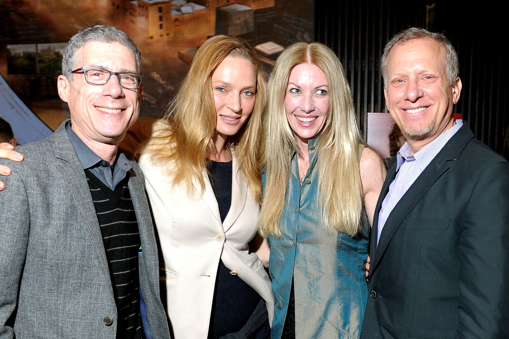 Uma Thurman, Rob Epstein, Jeffrey Friedman and Regan Hoffman at event of The Battle of Amfar (2013)