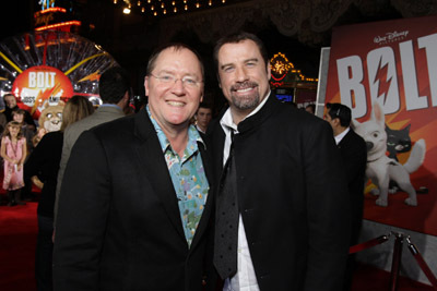 John Travolta and John Lasseter at event of Boltas (2008)