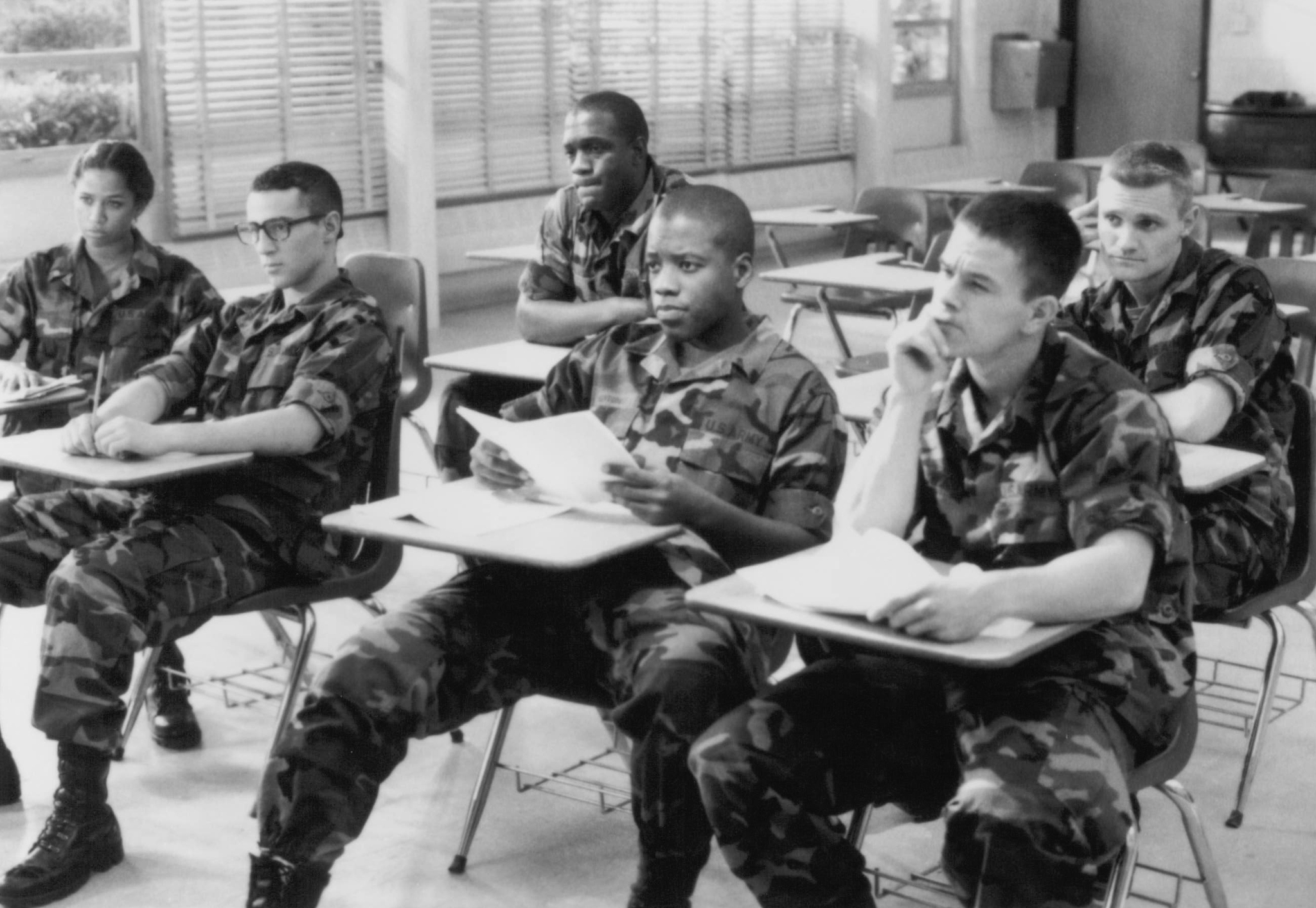 Still of Mark Wahlberg, Lillo Brancato, Stacey Dash, Kadeem Hardison, Richard T. Jones and Gregory Sporleder in Renaissance Man (1994)