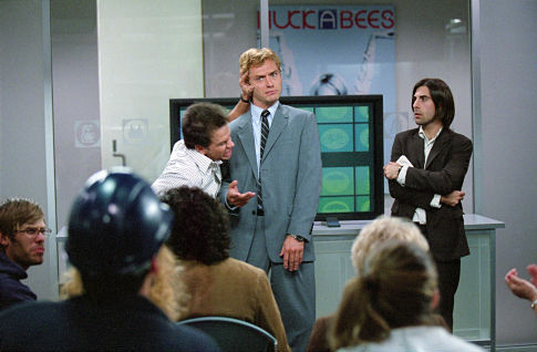 Still of Jude Law, Mark Wahlberg and Jason Schwartzman in I Heart Huckabees (2004)