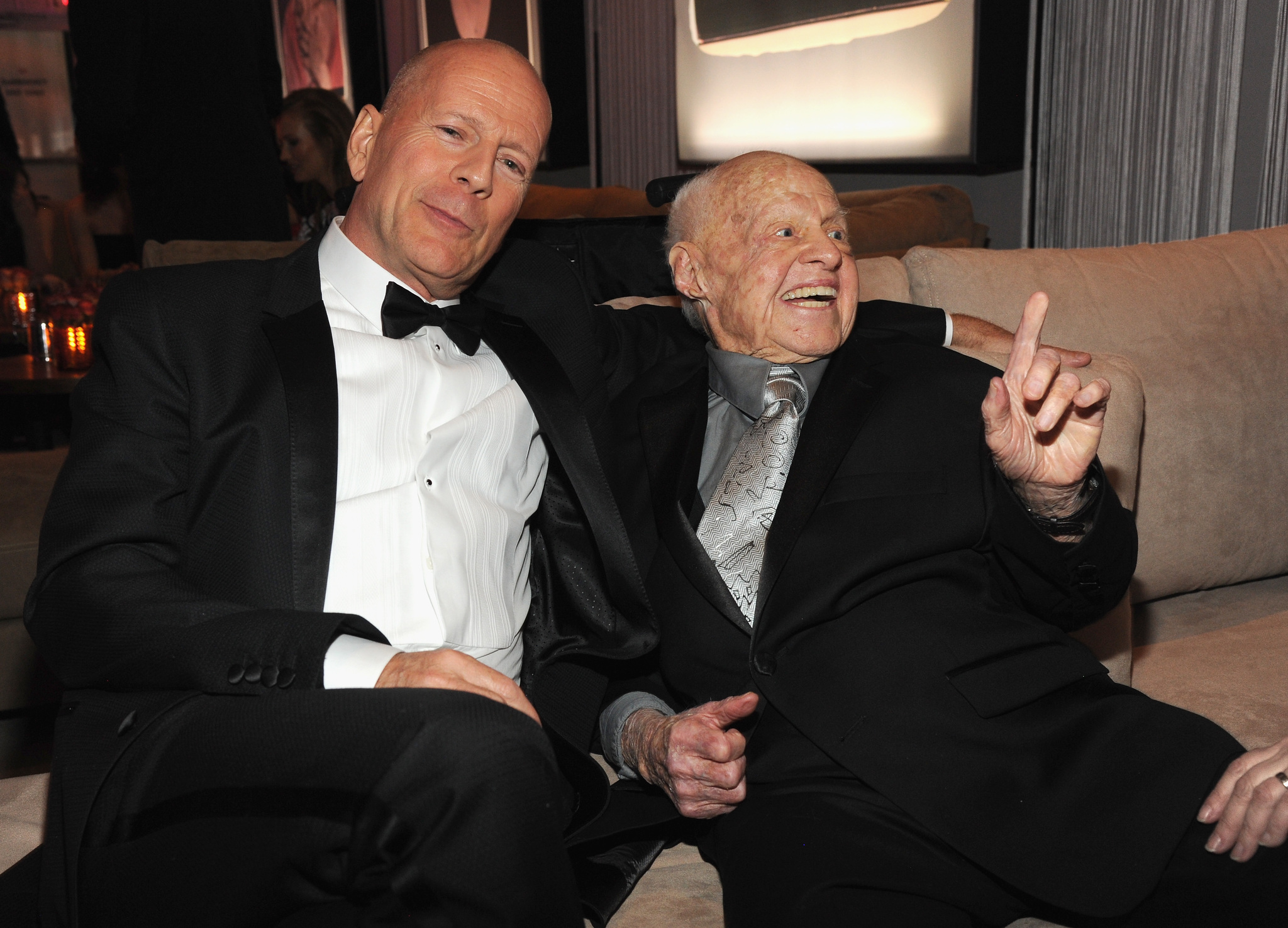 Bruce Willis and Mickey Rooney