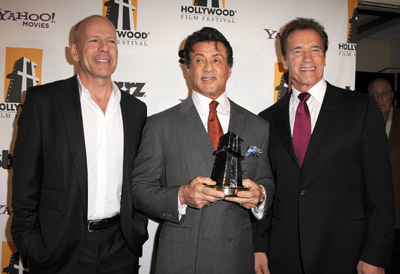 Arnold Schwarzenegger, Sylvester Stallone and Bruce Willis