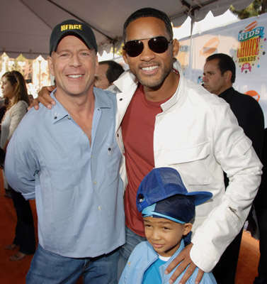 Will Smith, Bruce Willis and Jaden Smith