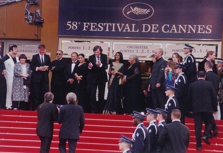 On Podium, Cannes Grand Jury Includes Salma Hayek And Others Handing Out The Palme D'Or ~ Cannes Most Prestigious Prize For The Film: L'Enfants, Kaya F. Redford (Picture Right)