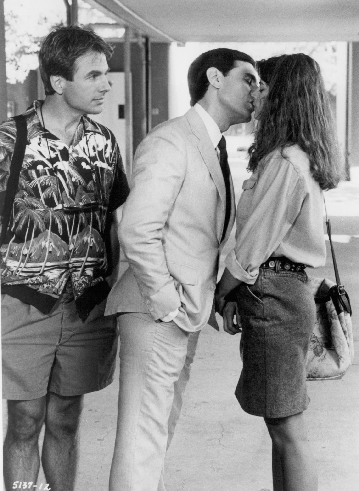 Still of Kirstie Alley, Mark Harmon and Robin Thomas Grossman in Summer School (1987)