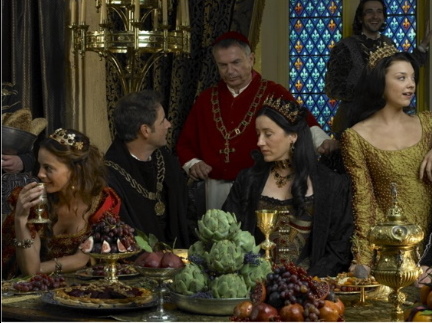Gabrielle Anwar, Sam Neill and Natalie Dormer in The Tudors (2007)