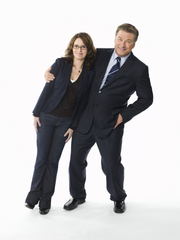 Still of Alec Baldwin and Tina Fey in 30 Rock (2006)