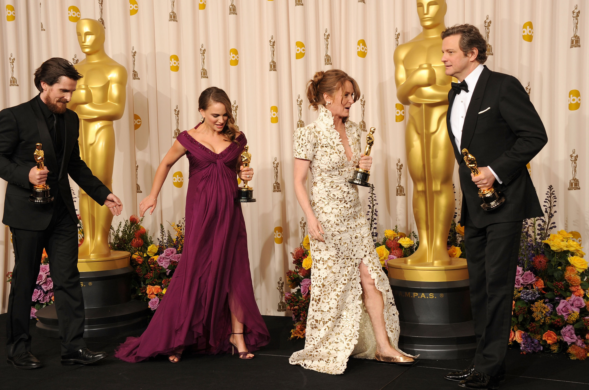 Colin Firth, Natalie Portman, Christian Bale and Melissa Leo