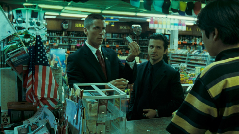 Still of Christian Bale and Freddy Rodríguez in Harsh Times (2005)