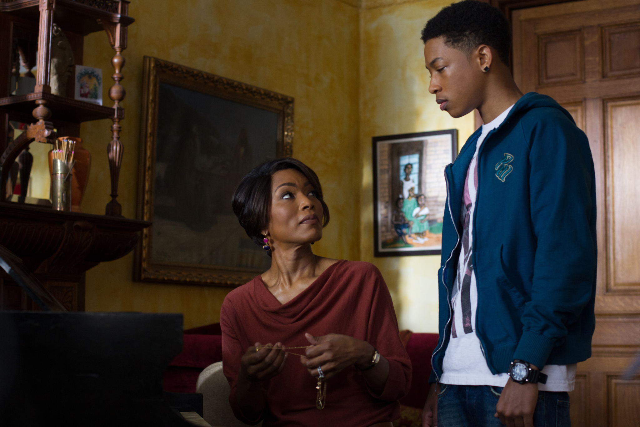 Still of Angela Bassett and Jacob Latimore in Black Nativity (2013)