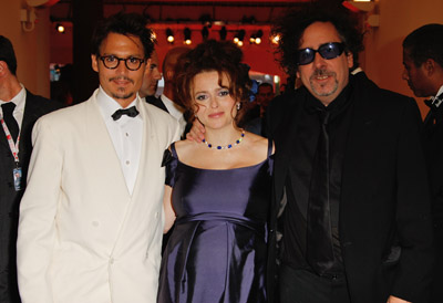 Johnny Depp, Helena Bonham Carter and Tim Burton