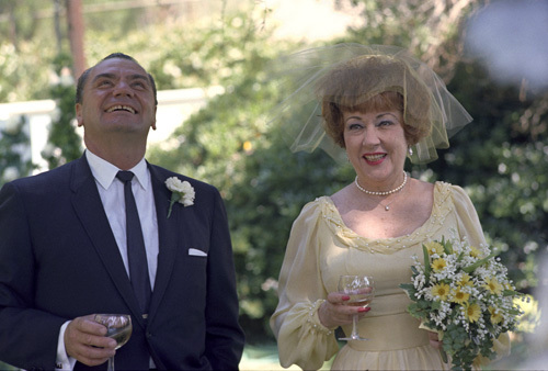 Ernest Borgnine and Ethel Merman on their wedding day