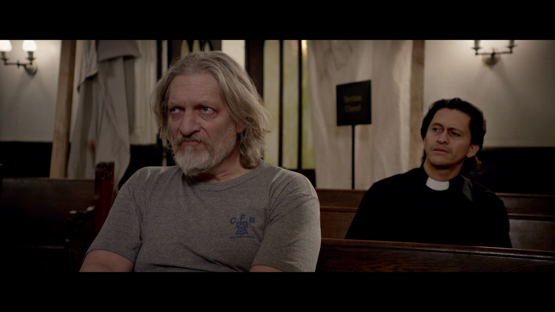 Still of Clancy Brown and Clifton Collins Jr. in Hellbenders (2012)