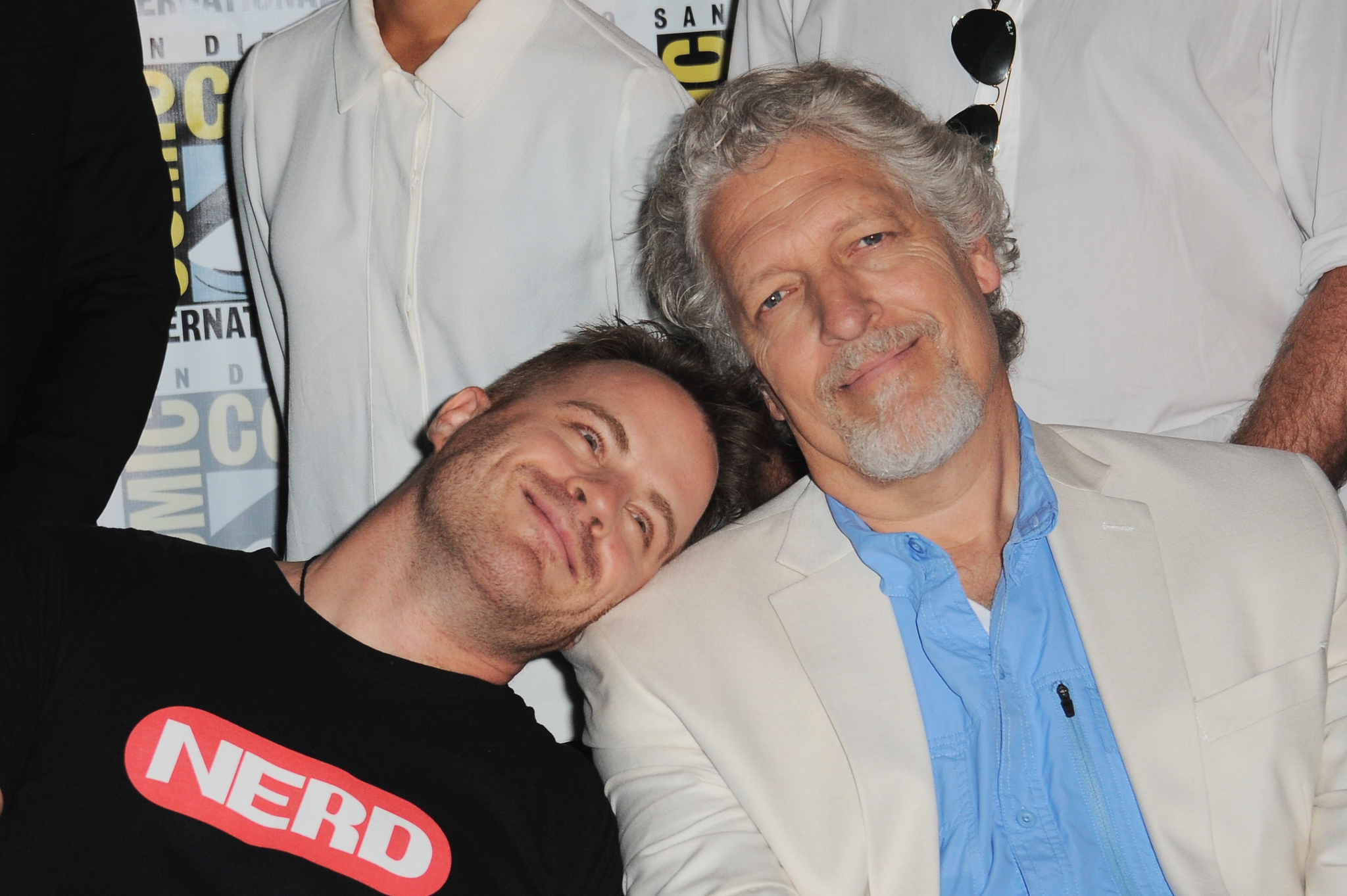 Clancy Brown and Robert Kazinsky at event of Warcraft (2016)