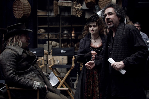Still of Helena Bonham Carter and Tim Burton in Sweeney Todd: The Demon Barber of Fleet Street (2007)