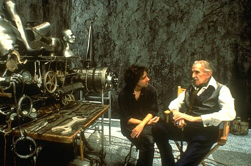 Director Tim Burton with Vincent Price