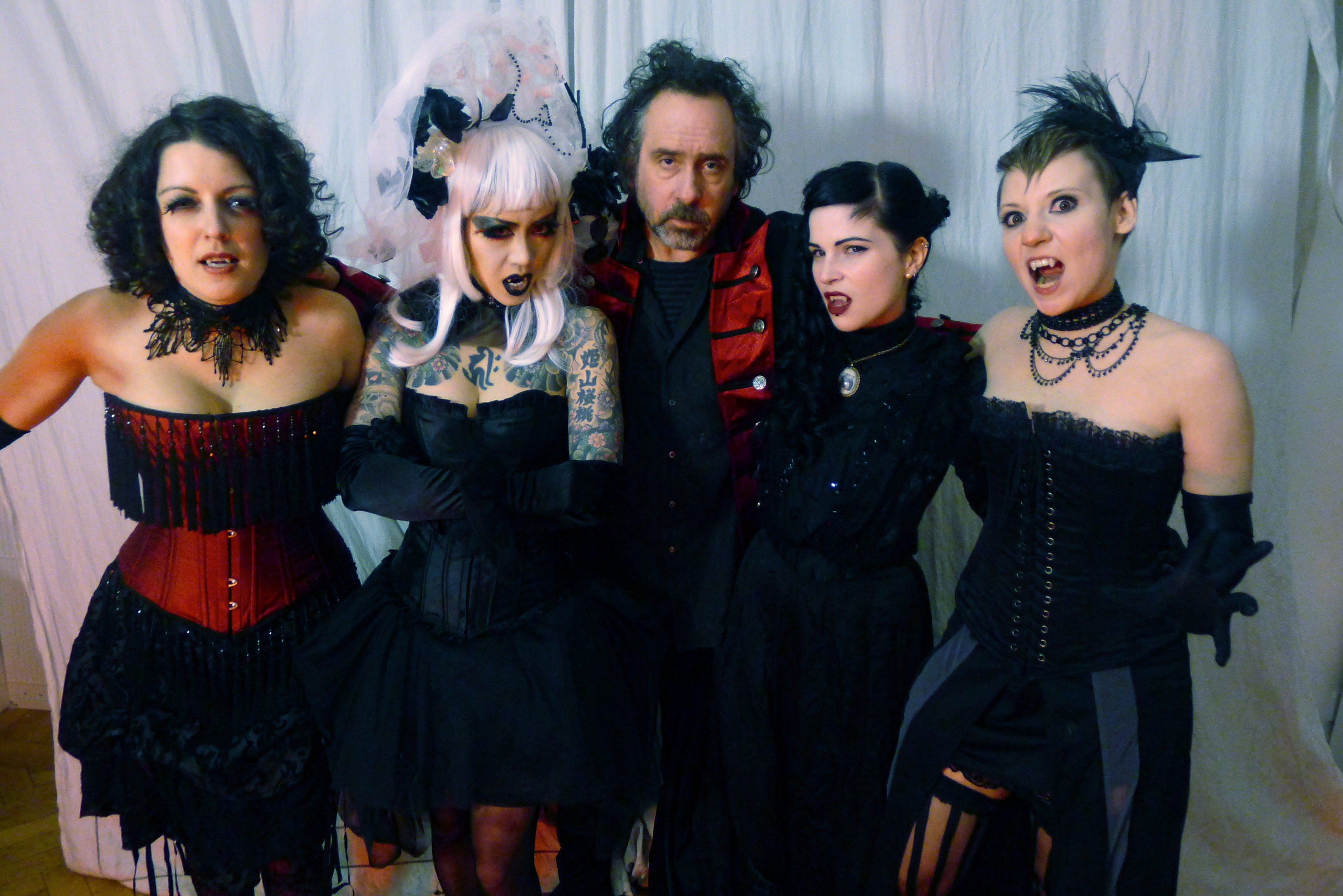Tim Burton and Vamp Co-Stars from Blood Inside.