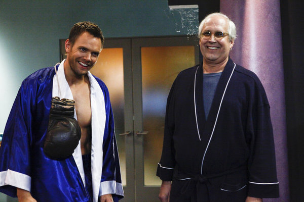 Still of Chevy Chase and Joel McHale in Community (2009)