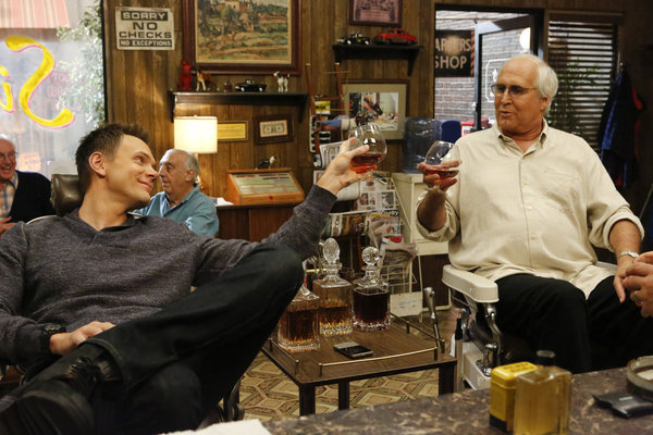 Still of Chevy Chase and Joel McHale in Community (2009)