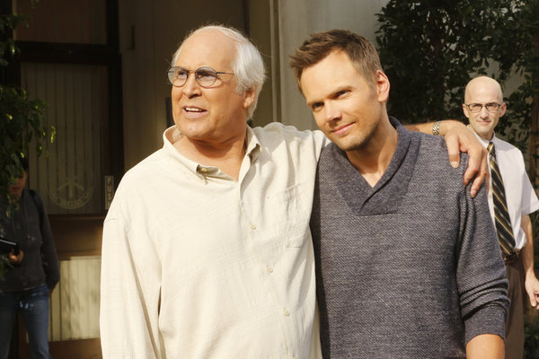 Still of Chevy Chase, Joel McHale and Jim Rash in Community (2009)