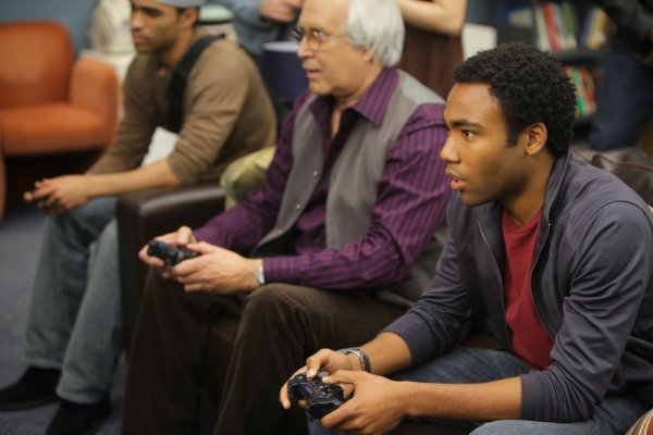 Still of Chevy Chase and Donald Glover in Community (2009)