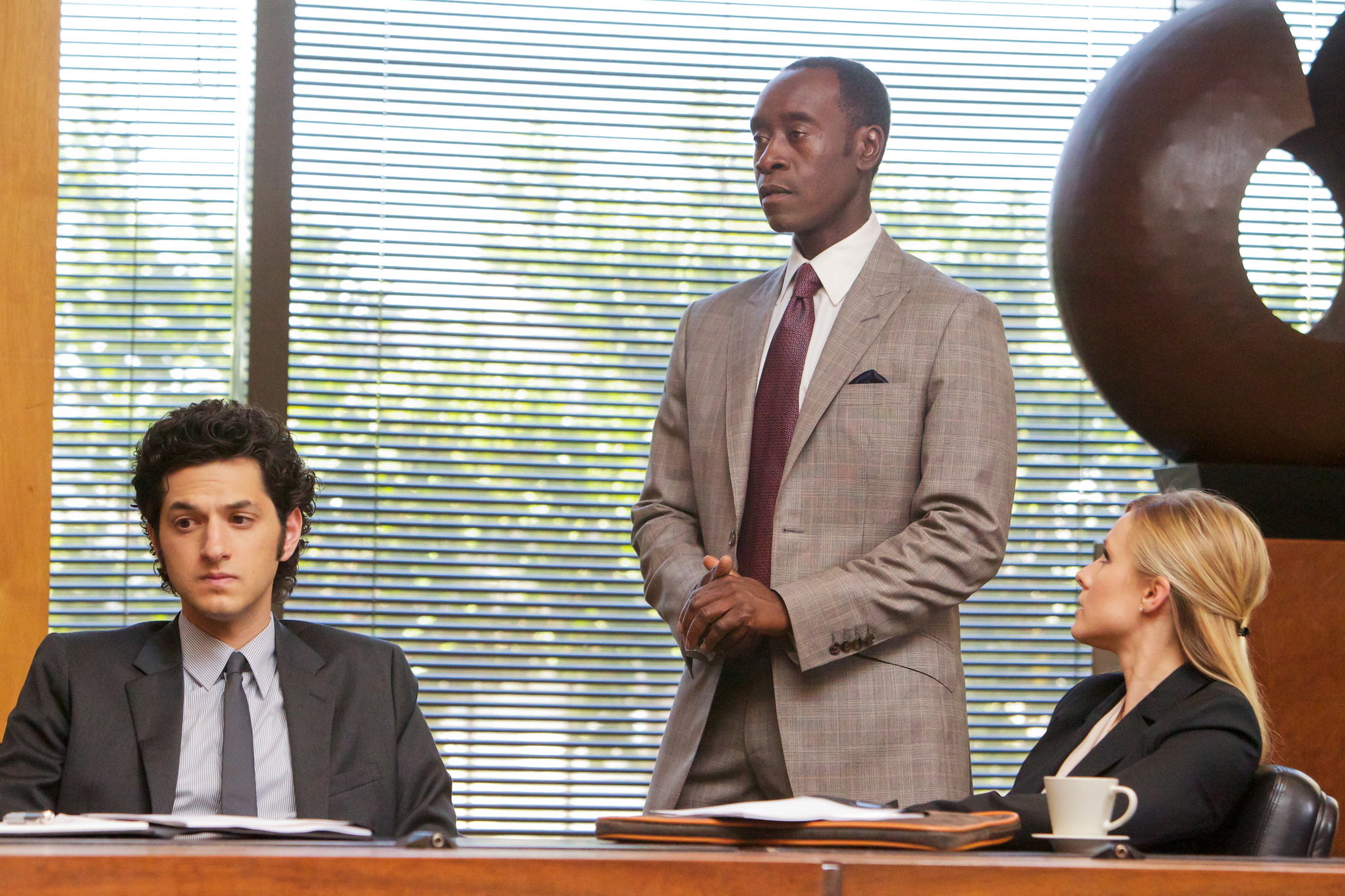 Still of Don Cheadle, Kristen Bell and Ben Schwartz in House of Lies (2012)