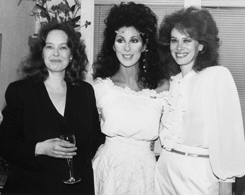 Sandy Dennis, Cher and Karen Black backstage at the Martin Beck Theatre, New York, after a performance of COME BACK TO THE 5 & DIME JIMMY DEAN, JIMMY DEAN. February 18, 1982. karenblack