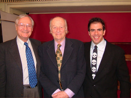 Roger Corman, Ray Harryhausen, and Eli Roth at the 2004 Empire Film Awards in London.