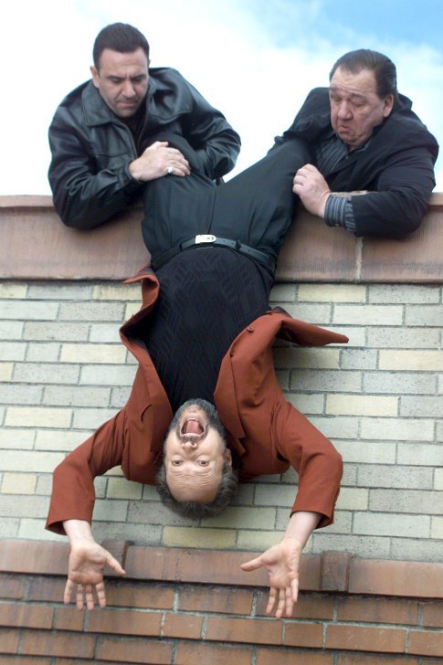 BILLY CRYSTAL (upside-down), ALFRED SAUCHELLI Jr. (left) and JOE VITERELLI