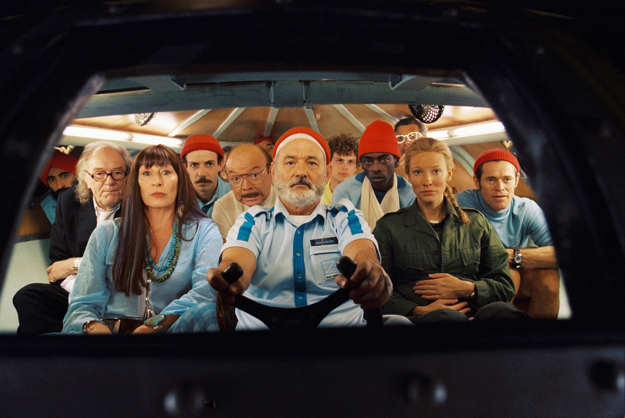 Still of Bill Murray, Willem Dafoe, Cate Blanchett, Bud Cort, Anjelica Huston, Noah Taylor and Seu Jorge in The Life Aquatic with Steve Zissou (2004)