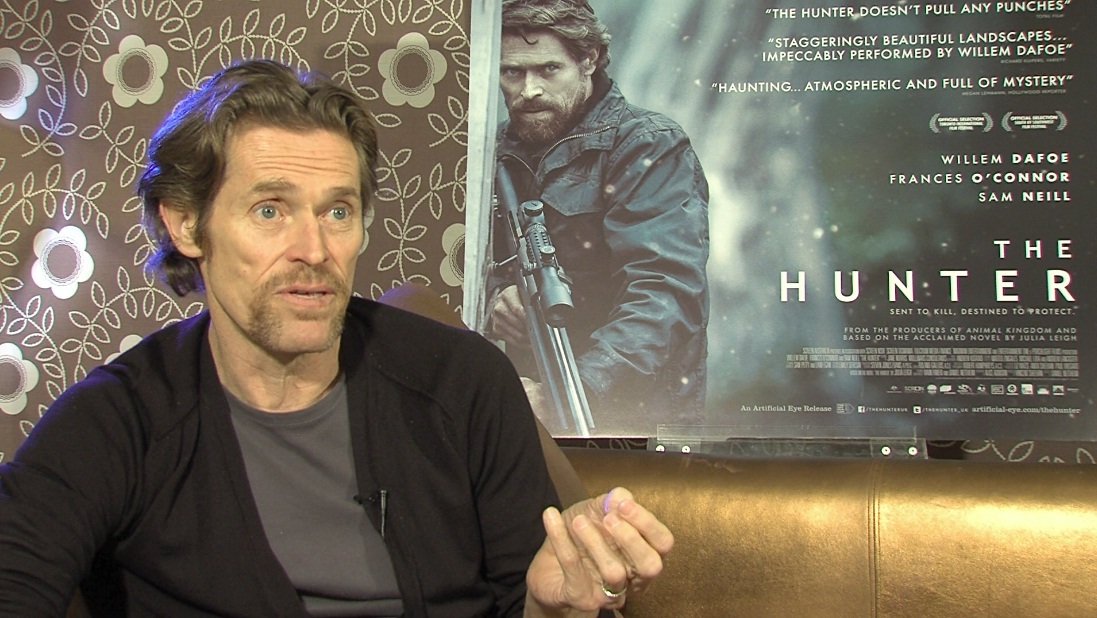 DMS conducting junket interviews with Willem Dafoe for Artificial Eye's The Hunter