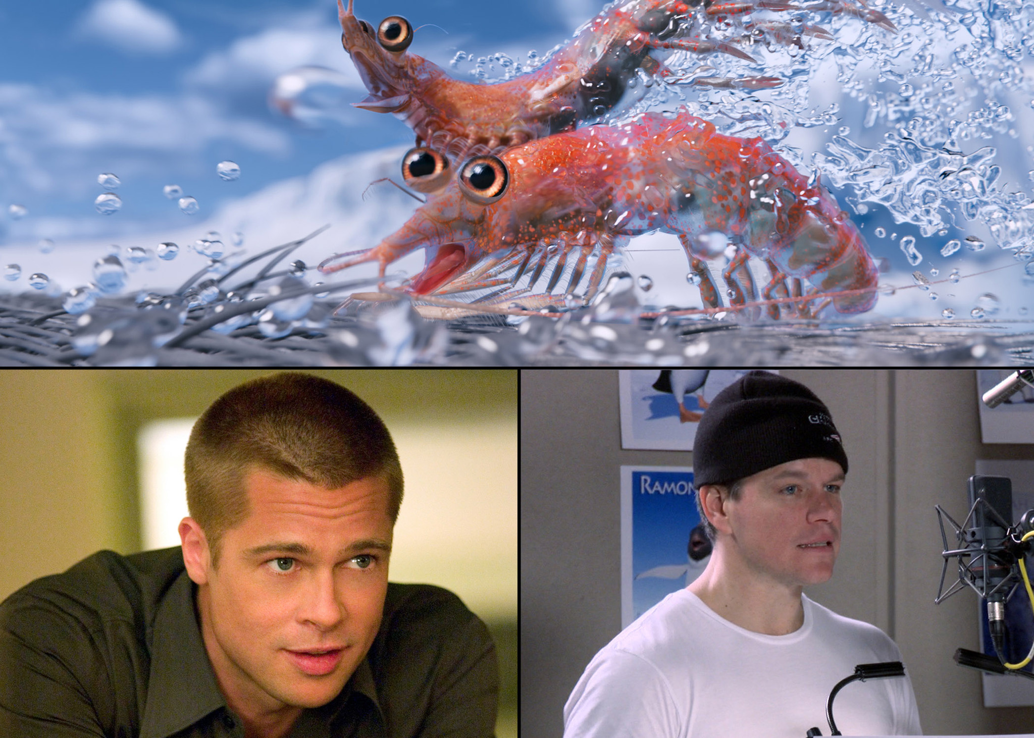Still of Brad Pitt and Matt Damon in Linksmosios pedutes 2 (2011)