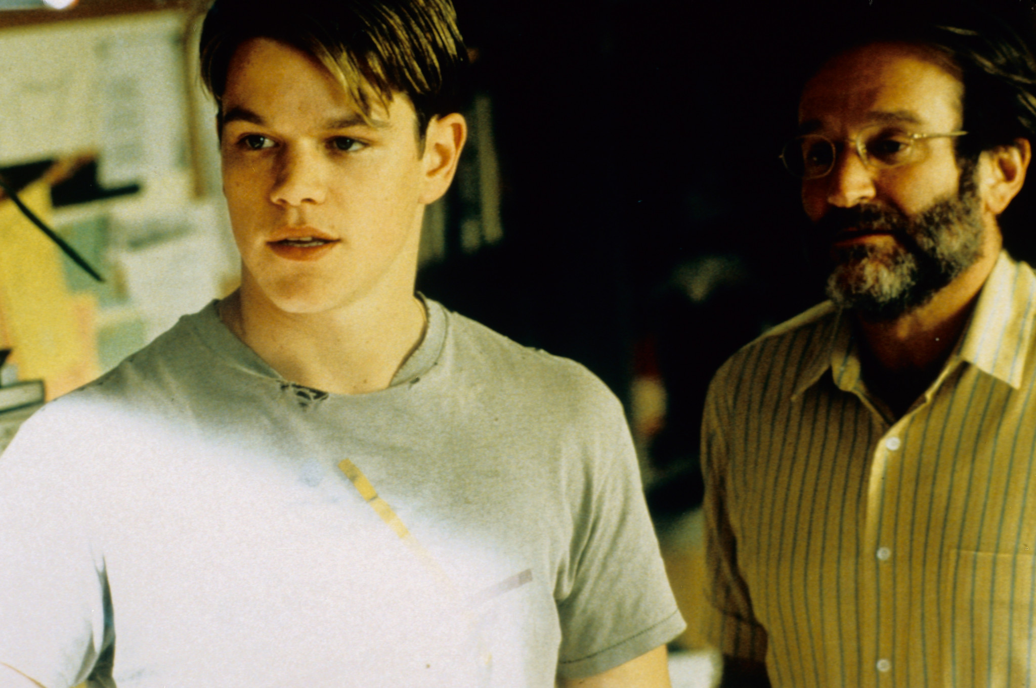 Still of Robin Williams and Matt Damon in Gerasis Vilas Hantingas (1997)