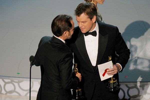Matt Damon and Fisher Stevens at event of The 82nd Annual Academy Awards (2010)