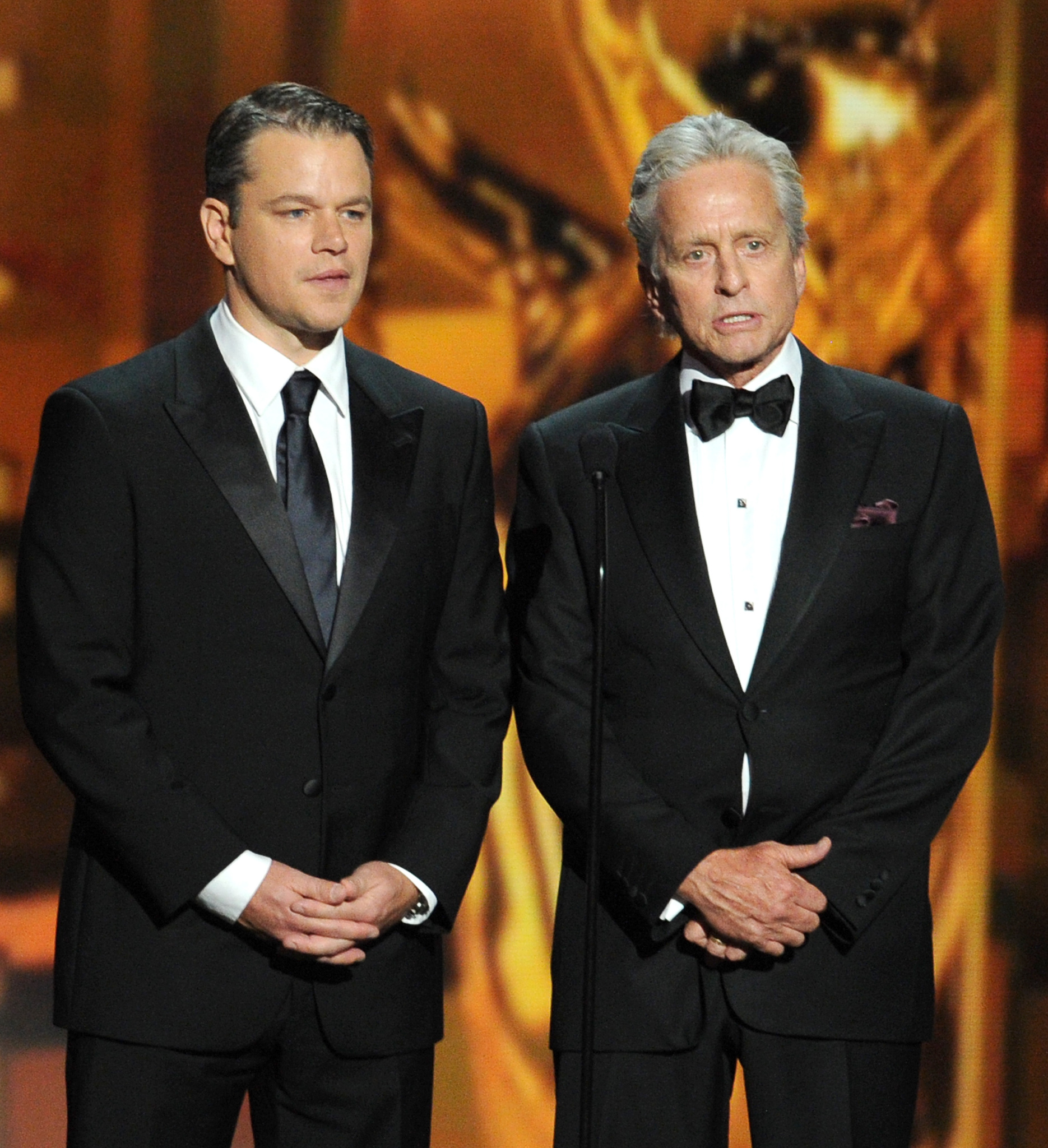 Michael Douglas and Matt Damon at event of The 65th Primetime Emmy Awards (2013)