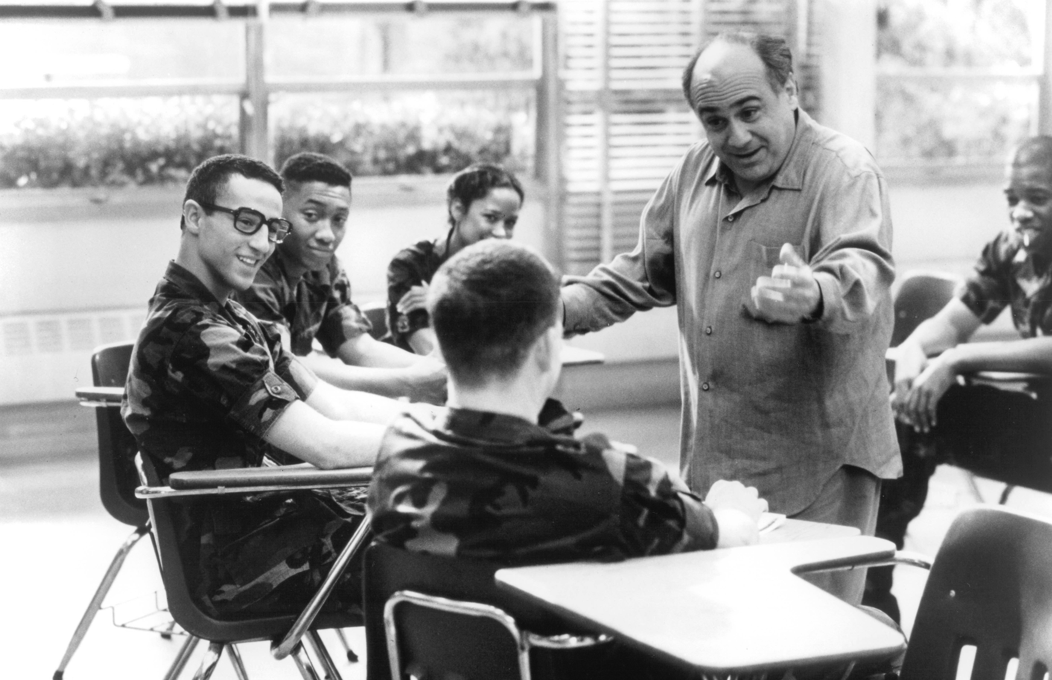 Still of Danny DeVito, Lillo Brancato, Stacey Dash, Kadeem Hardison and Khalil Kain in Renaissance Man (1994)