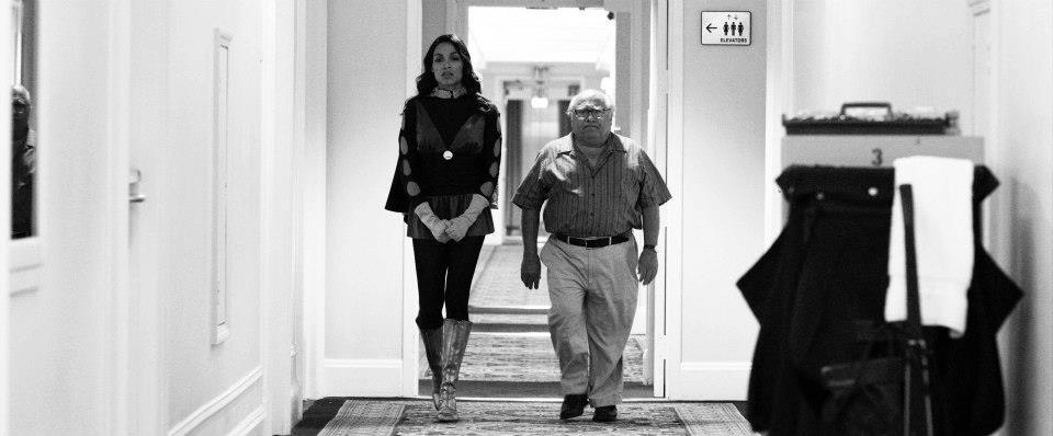 Still of Danny DeVito and Rosario Dawson in Hotel Noir (2012)