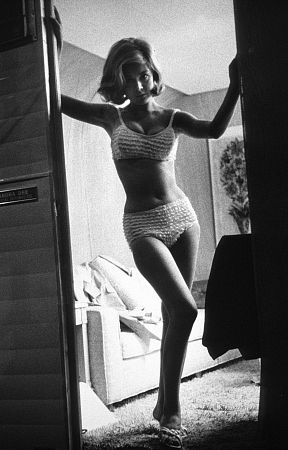 Sandra Dee in her dressing room on the set of 