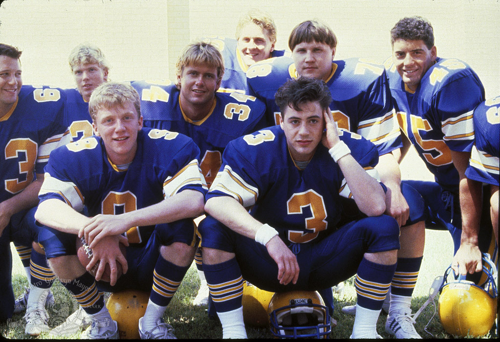 Still of Robert Downey Jr. and Anthony Michael Hall in Johnny Be Good (1988)